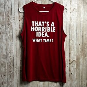 3/$15 ☮️ 🍎 Red Sleeveless Funny Graphic Tank Top